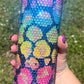 20oz Tumbler Rhinestone Neon Leopard Print