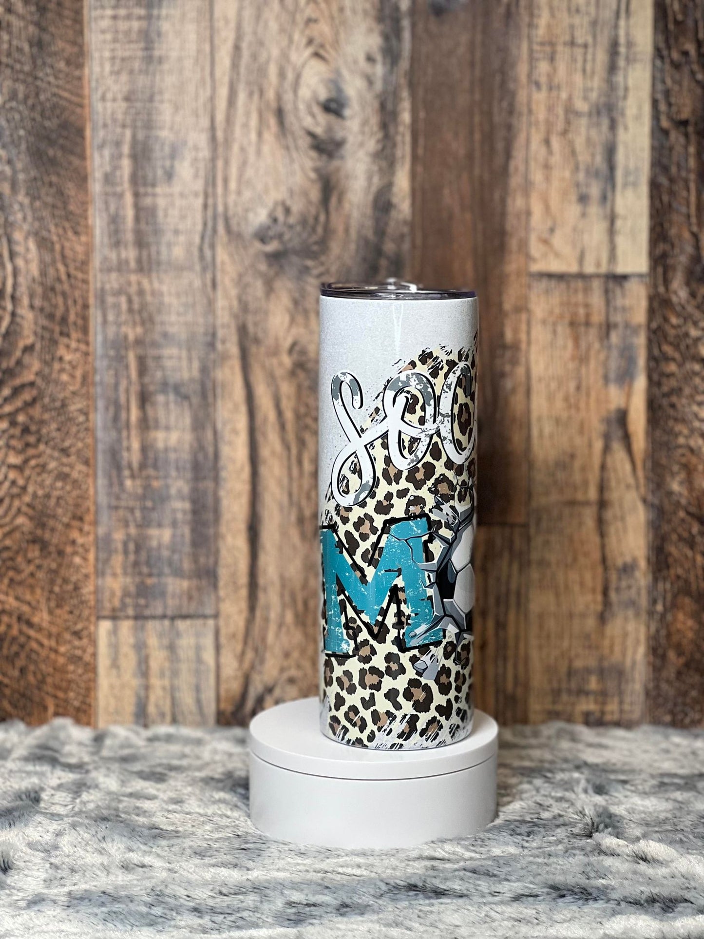 Soccer Mom Leopard Tumbler