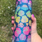 20oz Tumbler Rhinestone Neon Leopard Print