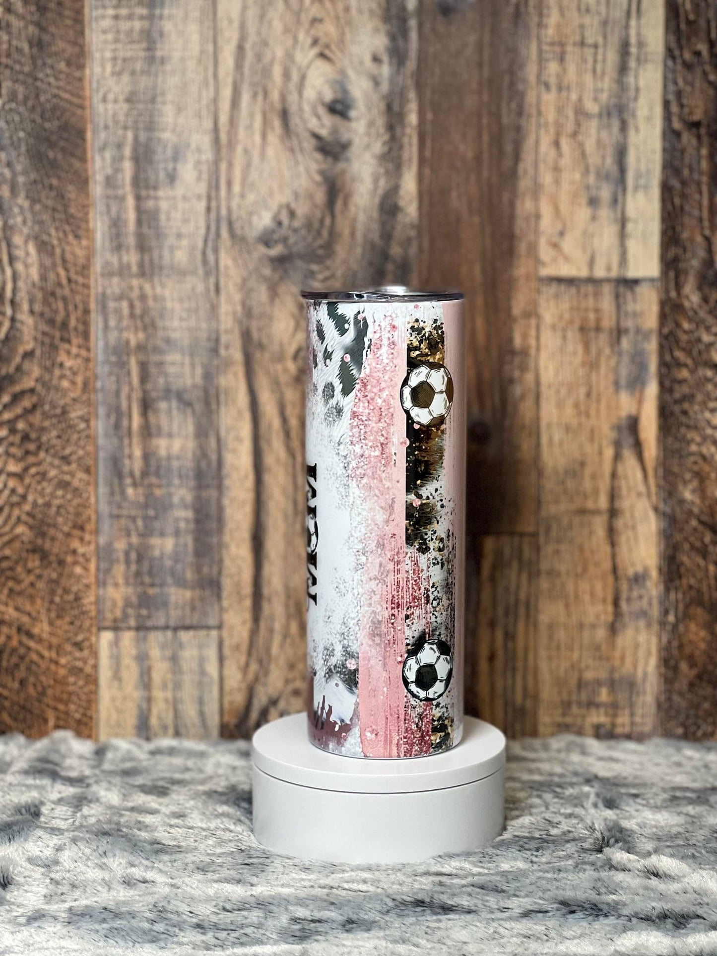 Soccer Mom Pink Patches Tumbler