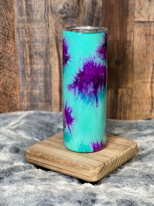 20oz Tumbler "FDD Stinger" Blue Base with Purples & Teal