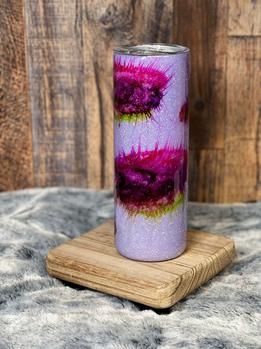 20oz Tumbler "FDD Stinger" Purple Glow Base with Pink, Purple & Green