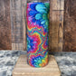 20oz Tumbler Rhinestoned Groovy Colorful Sublimated Pattern