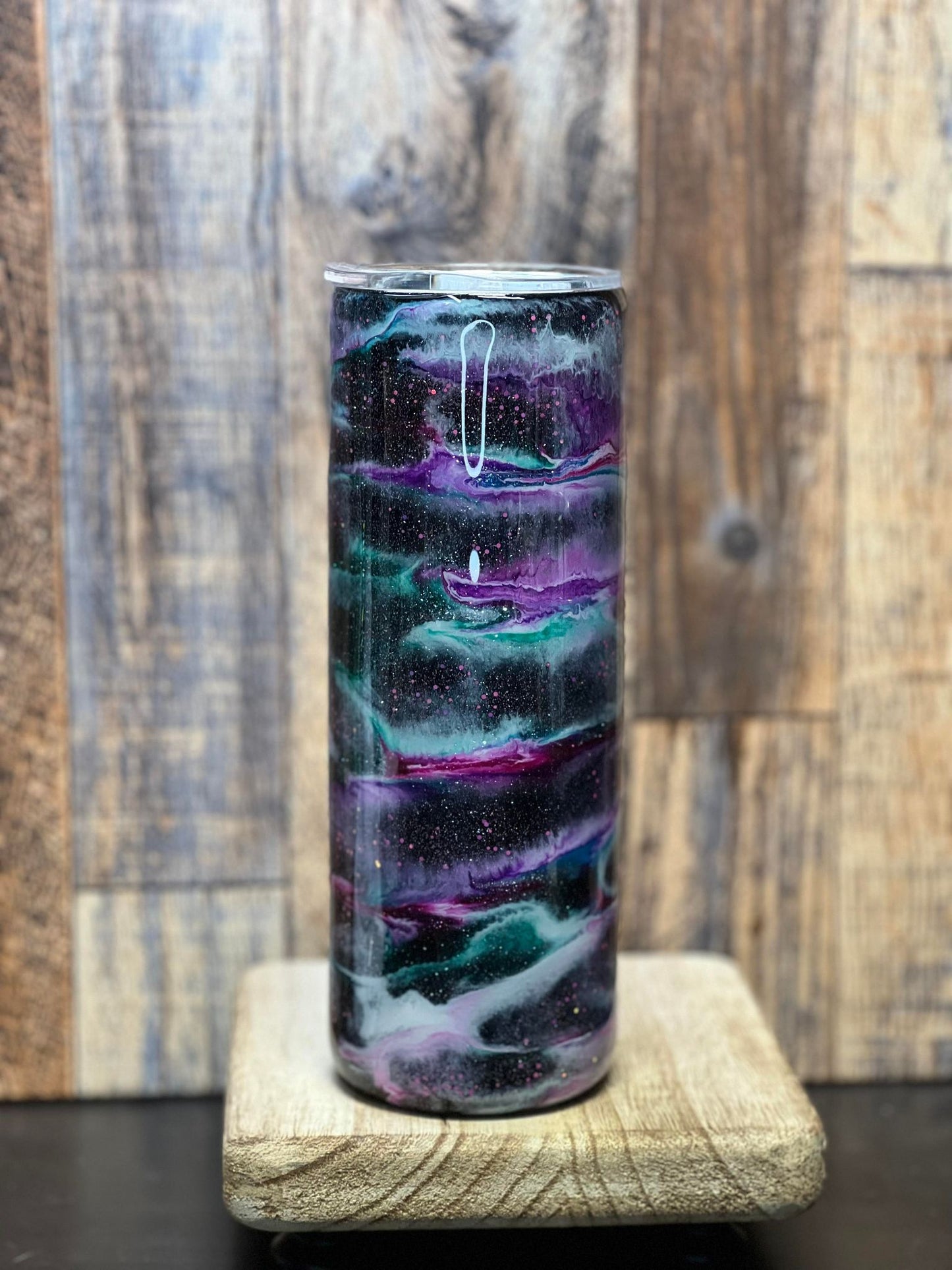 20oz Blue, Purple, Teal & White Swirl Tumbler