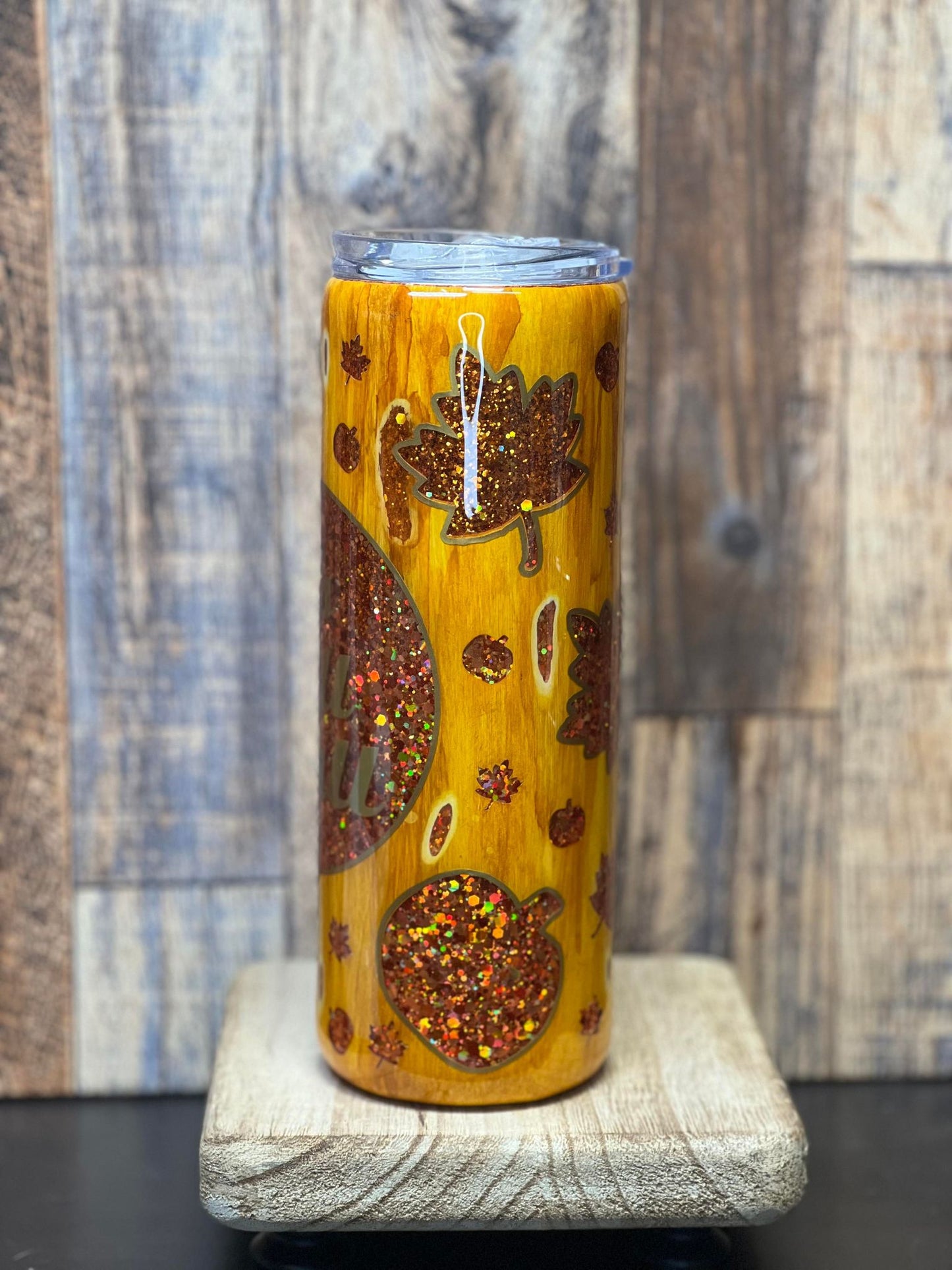 20oz Woodgrain Peek-A-Boo It's Fall Y'all Tumbler