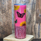 20oz Pink Glitter with Sunflowers & Butterflies