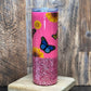 20oz Pink Glitter with Sunflowers & Butterflies