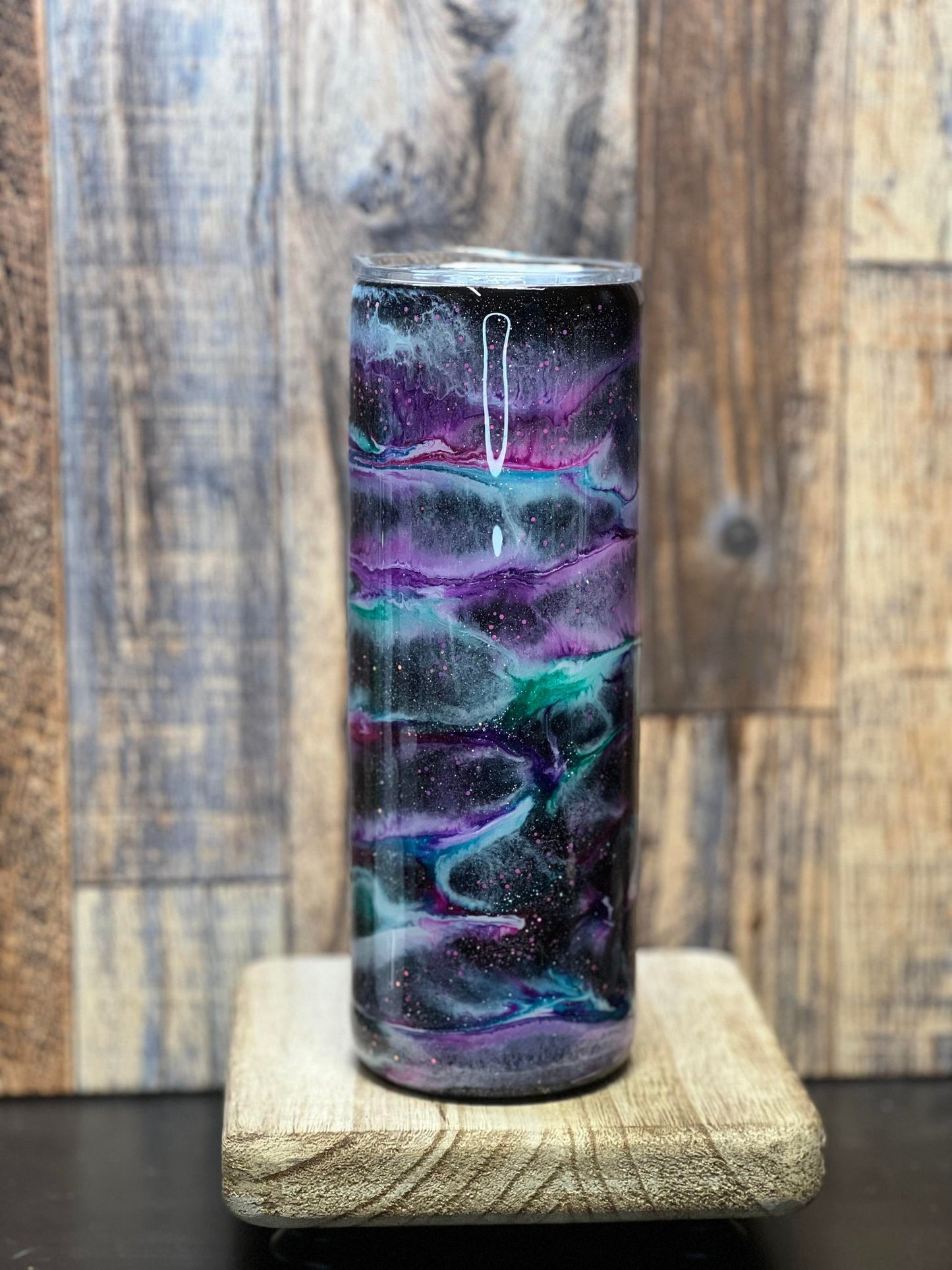 20oz Blue, Purple, Teal & White Swirl Tumbler