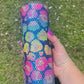 20oz Tumbler Rhinestone Neon Leopard Print