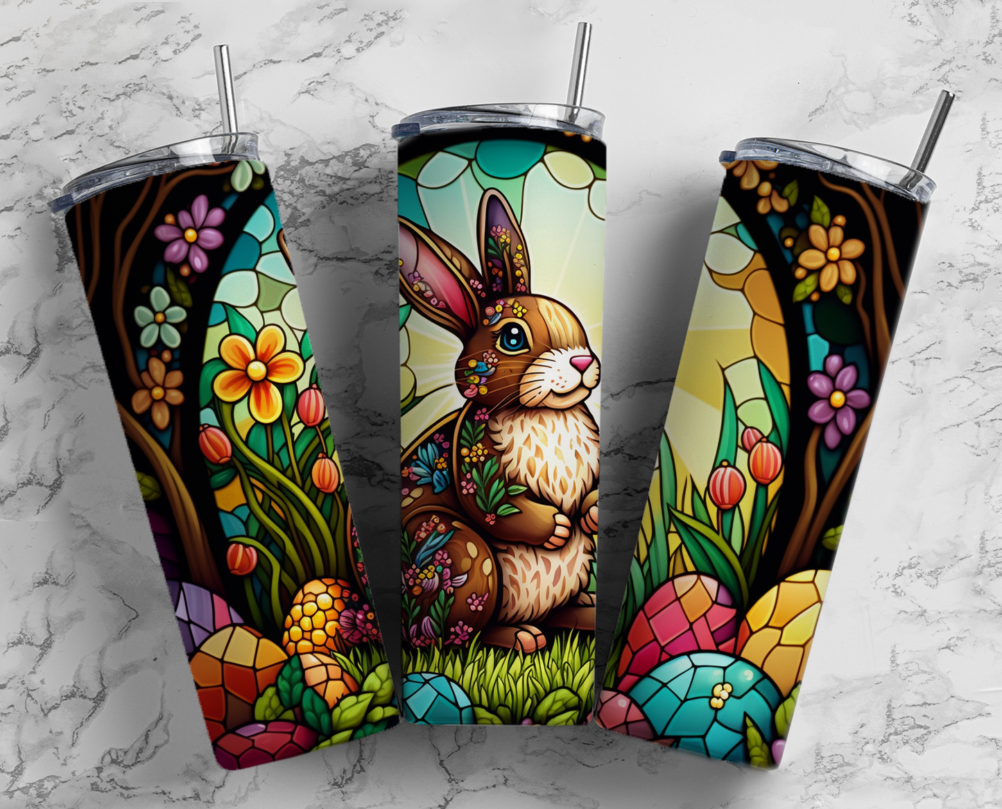 Stained Glass Rabbit Tumbler