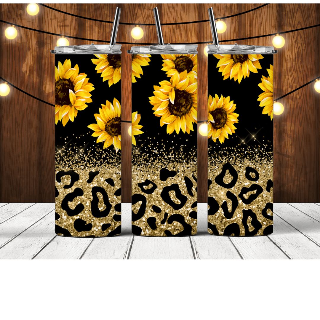 Sunflower & Leopard Print Tumbler