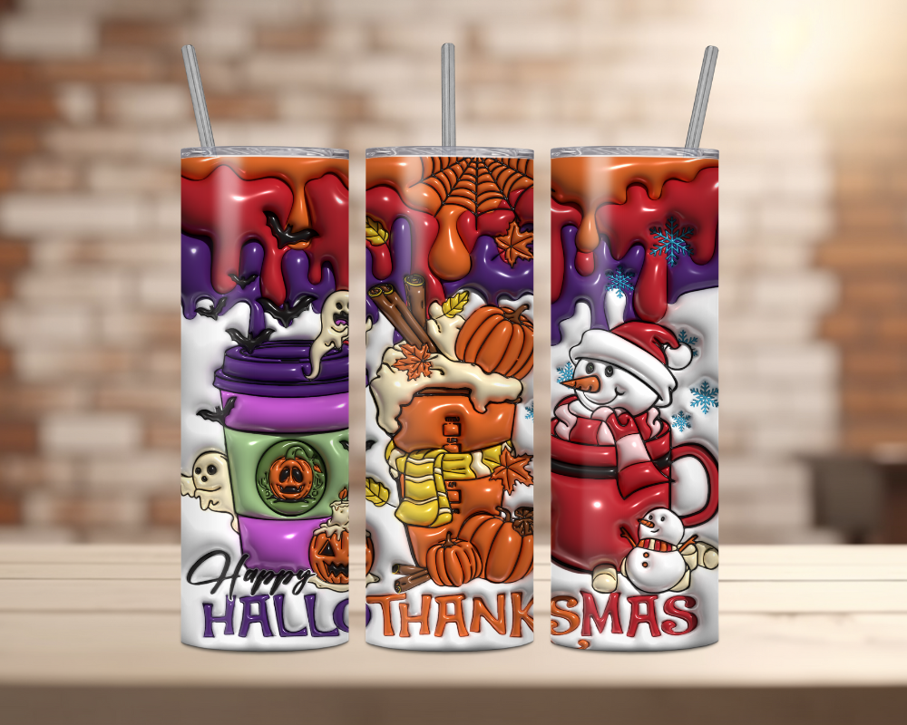 Happy Hallothanksmas 20oz Tumbler Choice