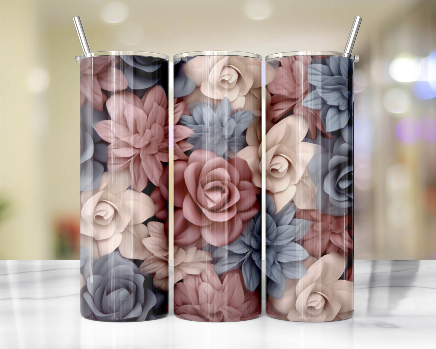 3D Flower Tumblers