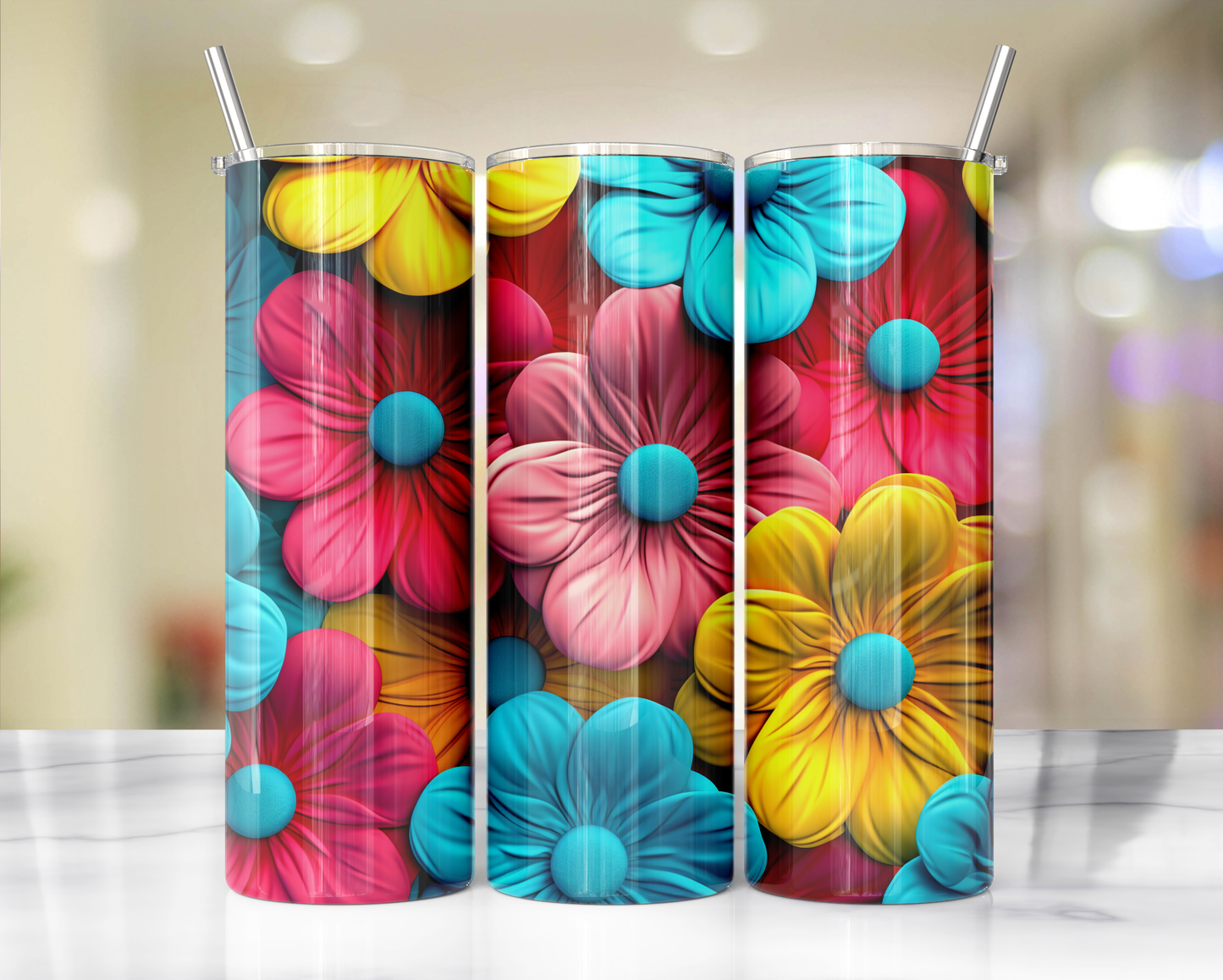 3D Flower Tumblers