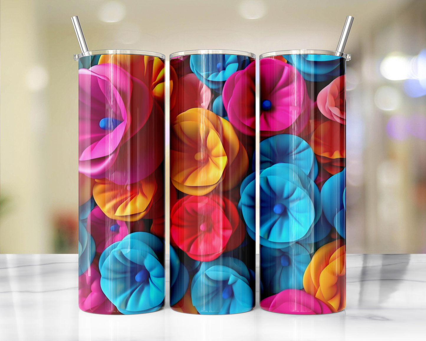 3D Flower Tumblers