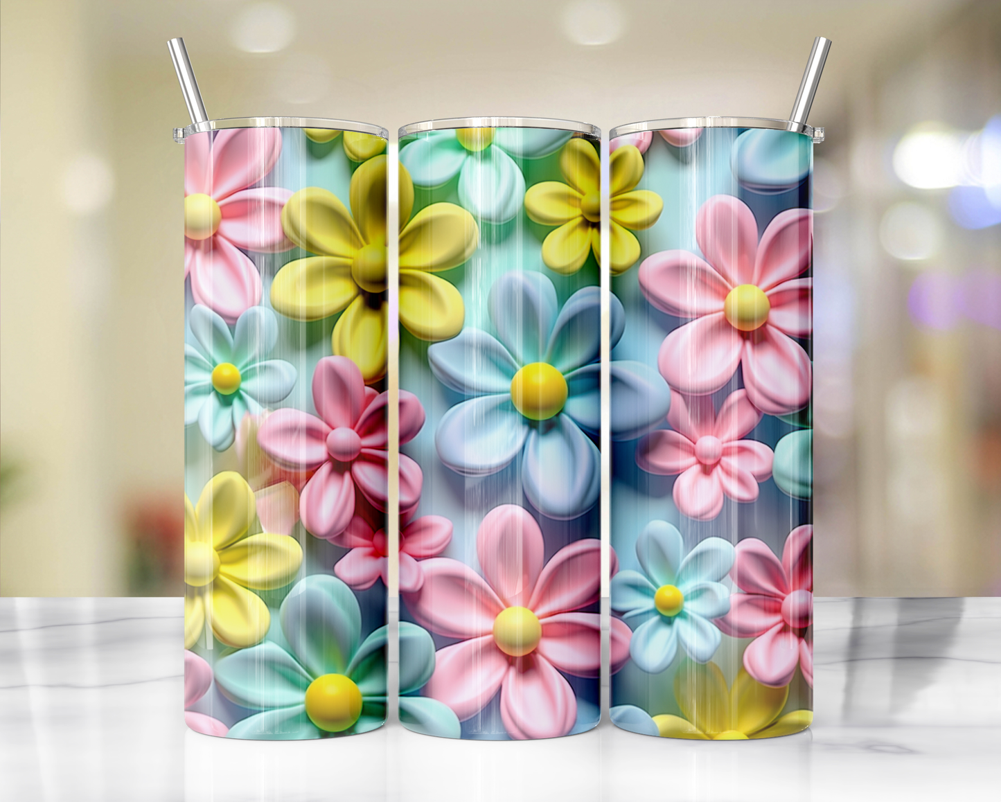 3D Flower Tumblers