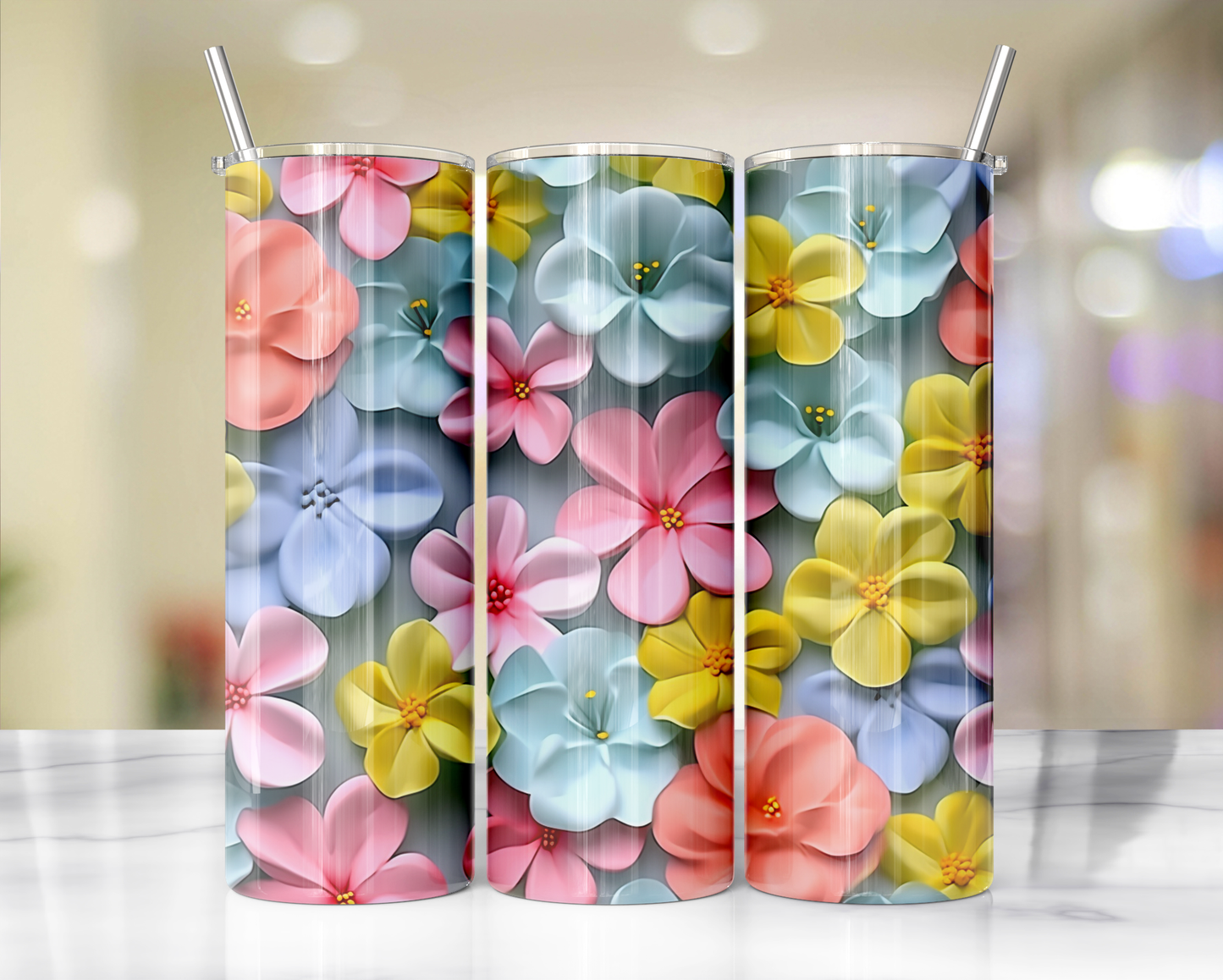 3D Flower Tumblers