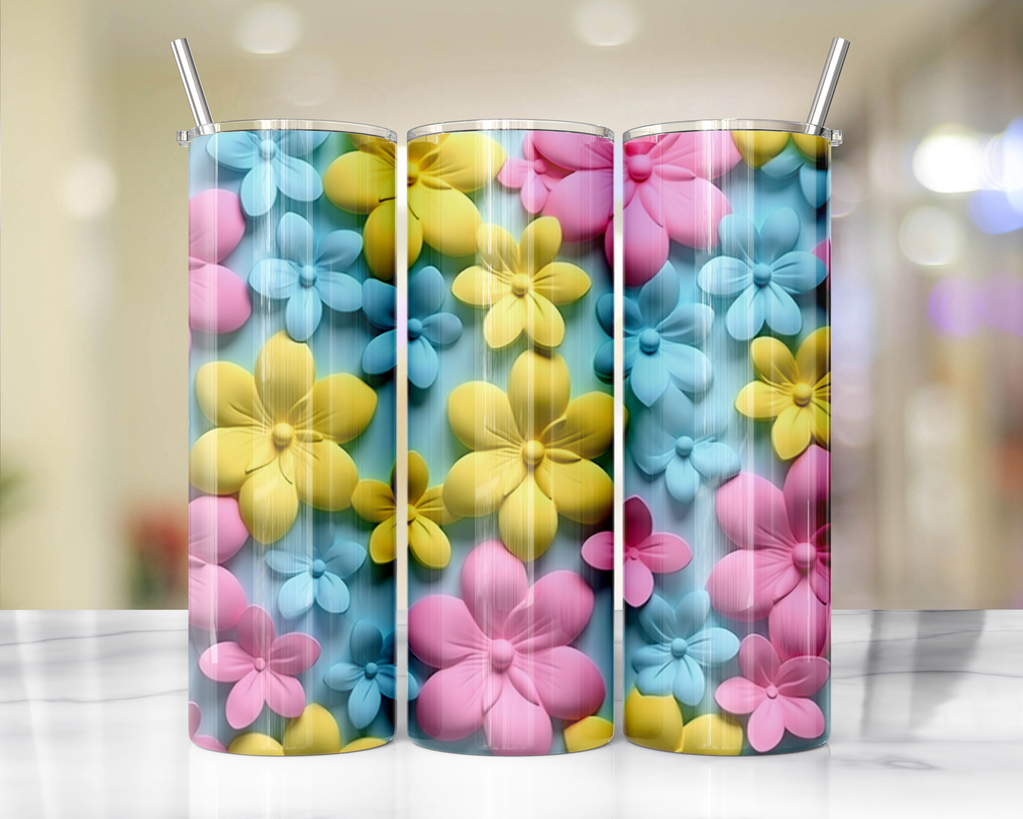 3D Flower Tumblers