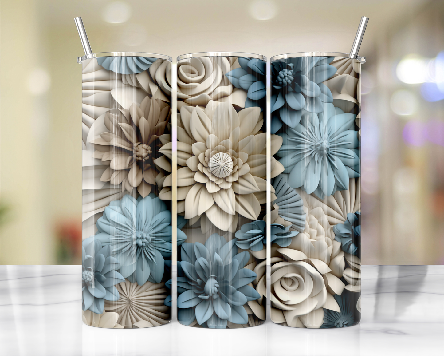 3D Flower Tumblers