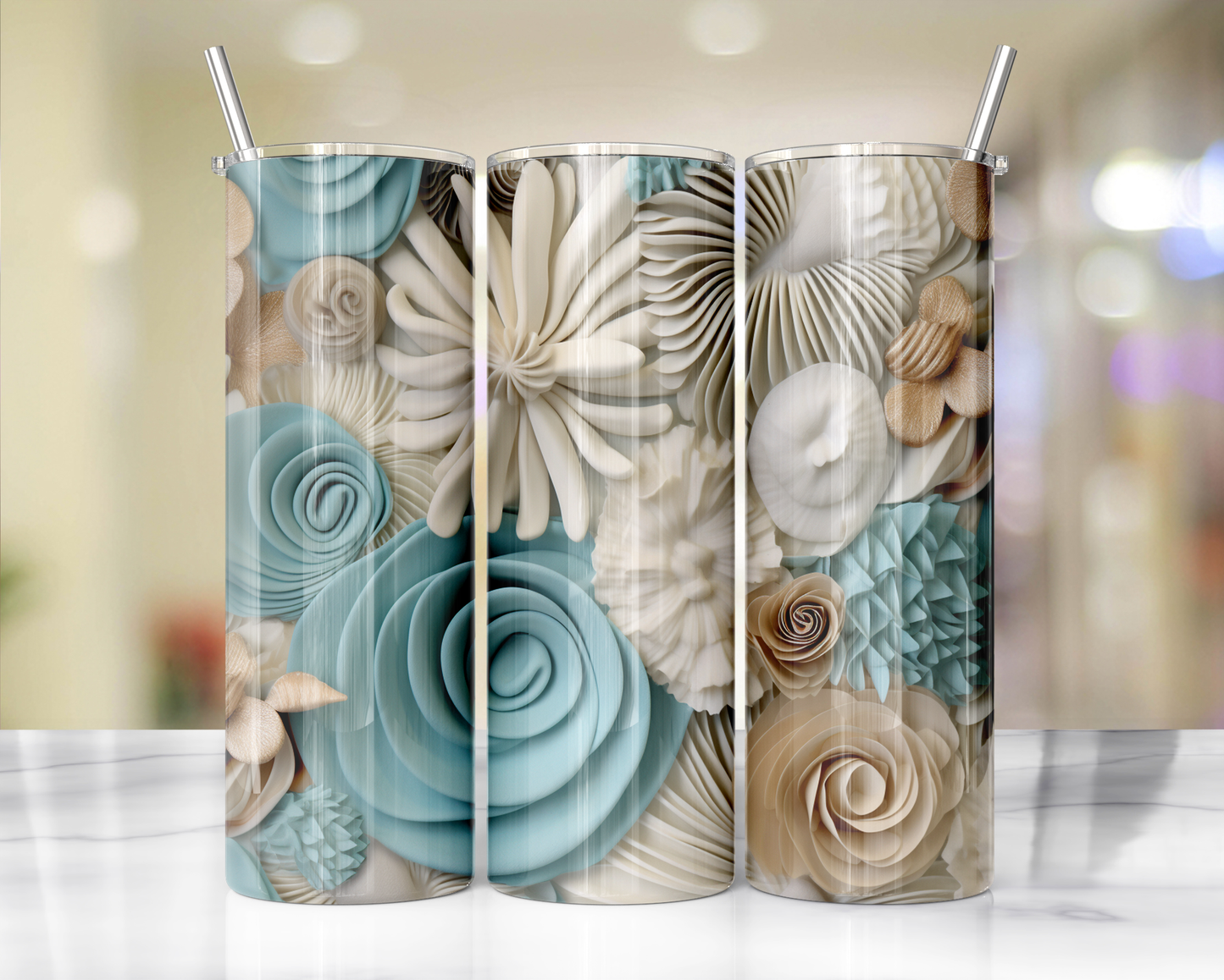 3D Flower Tumblers