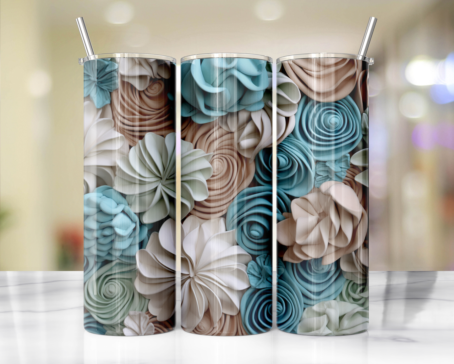 3D Flower Tumblers