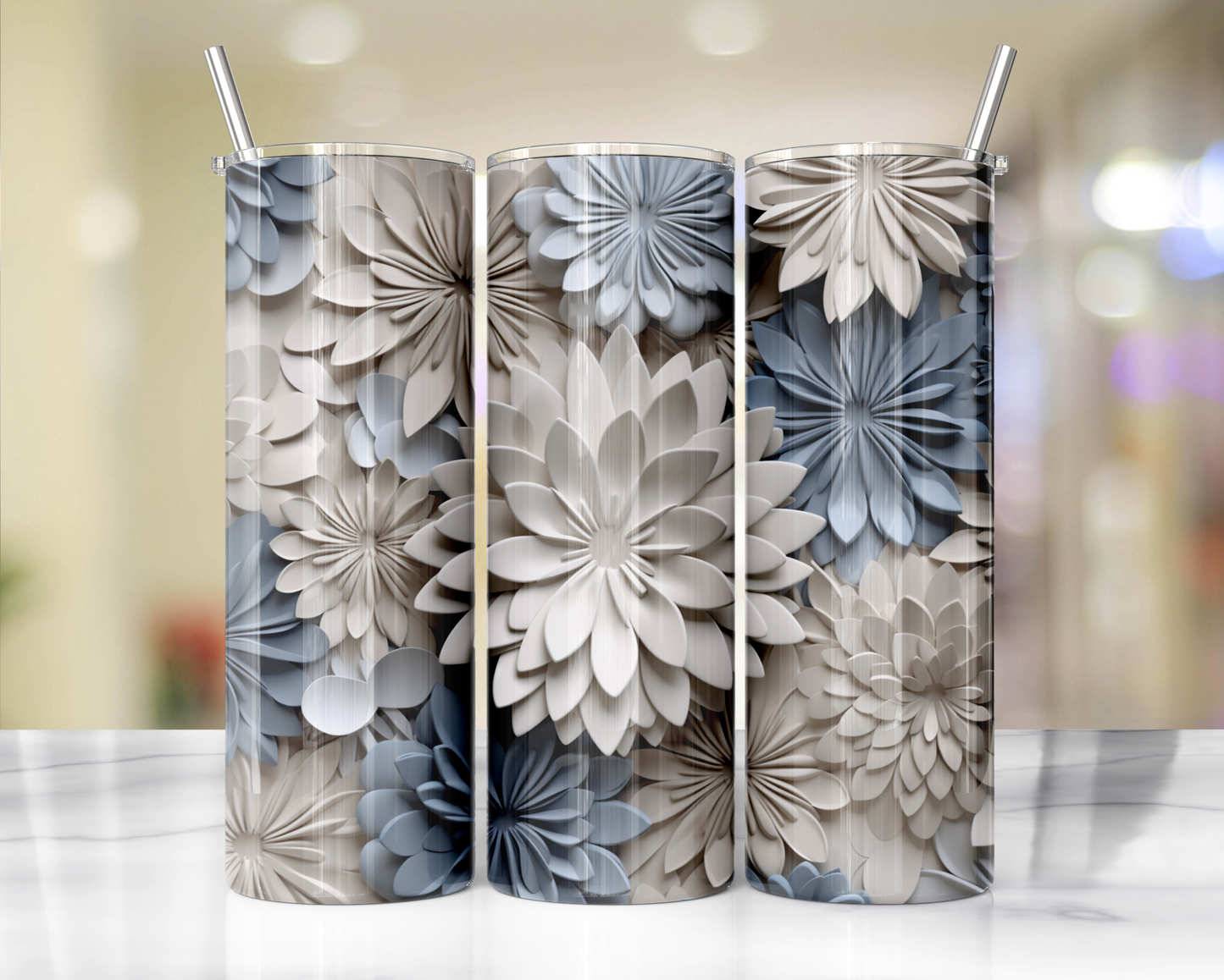 3D Flower Tumblers