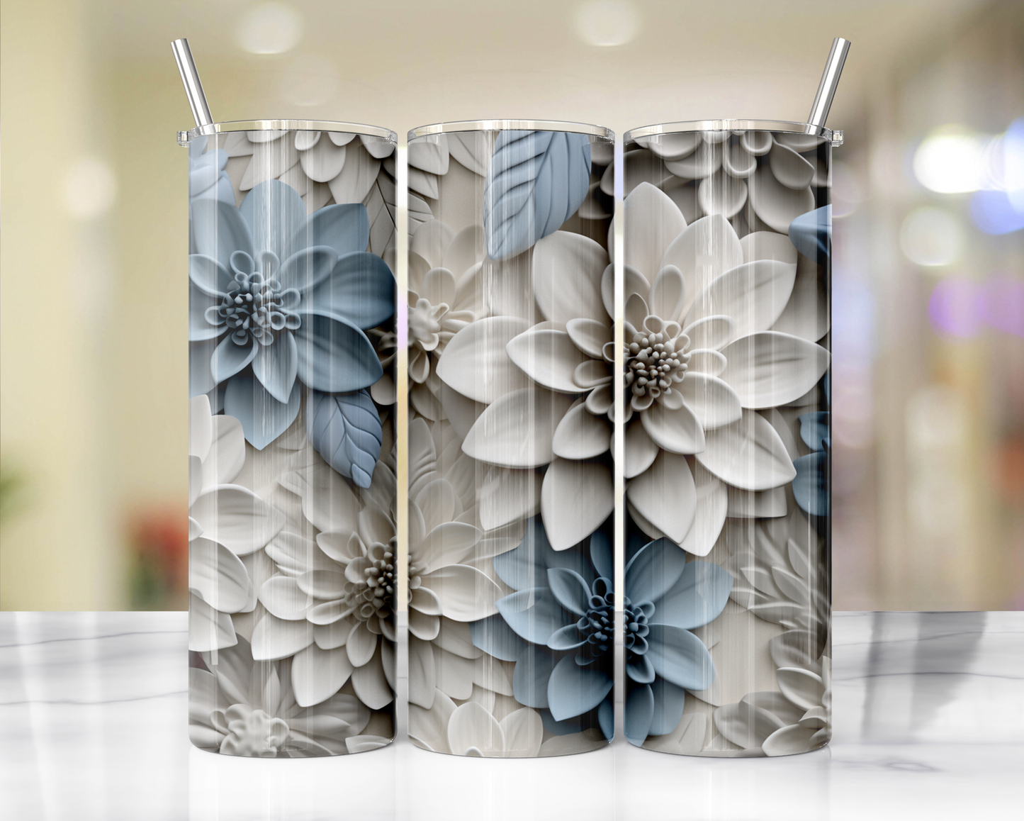 3D Flower Tumblers