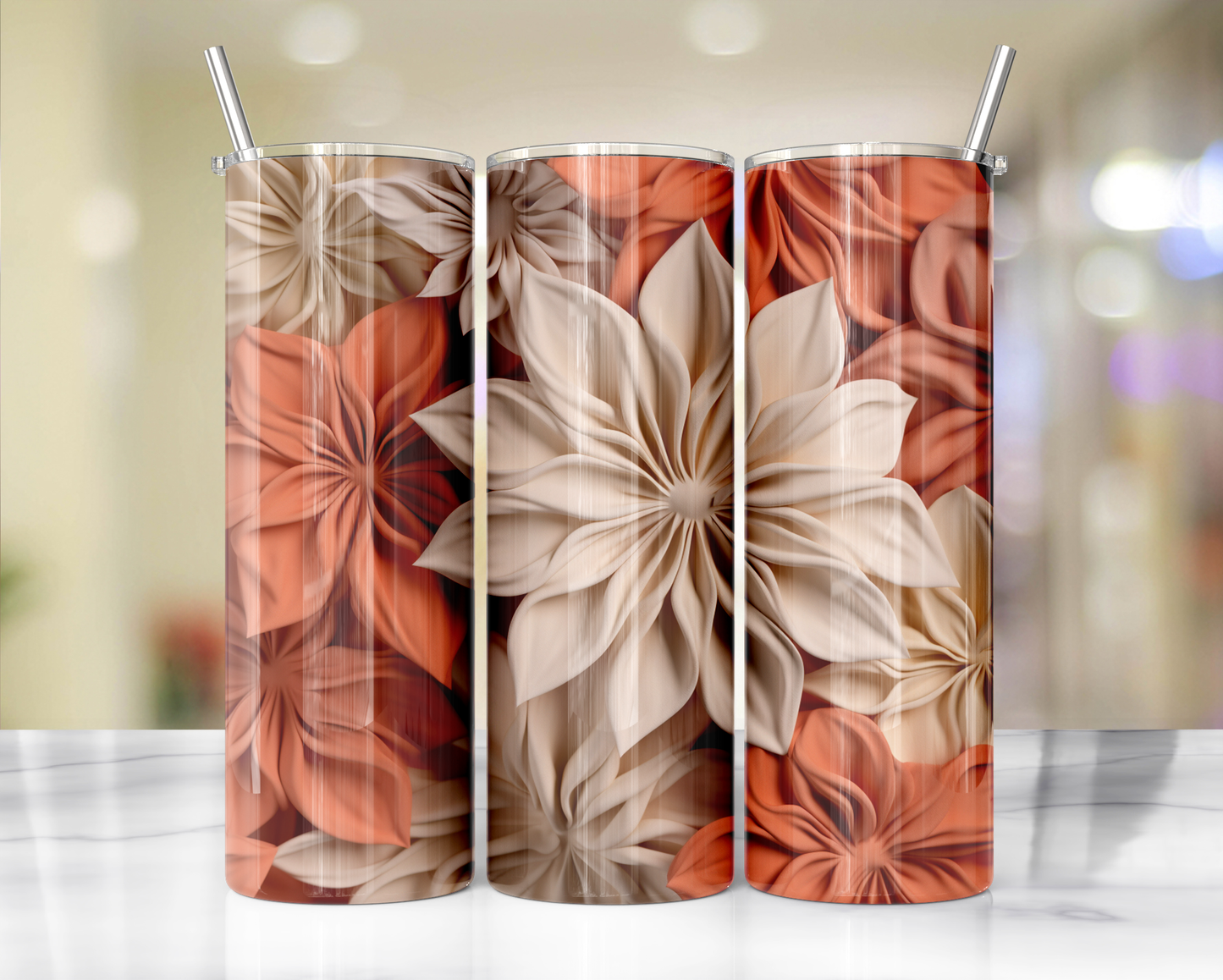 3D Flower Tumblers