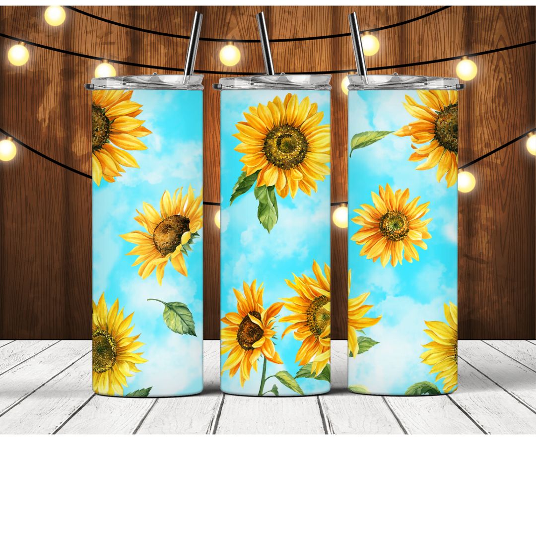 Sunflowers & Clouds Tumbler