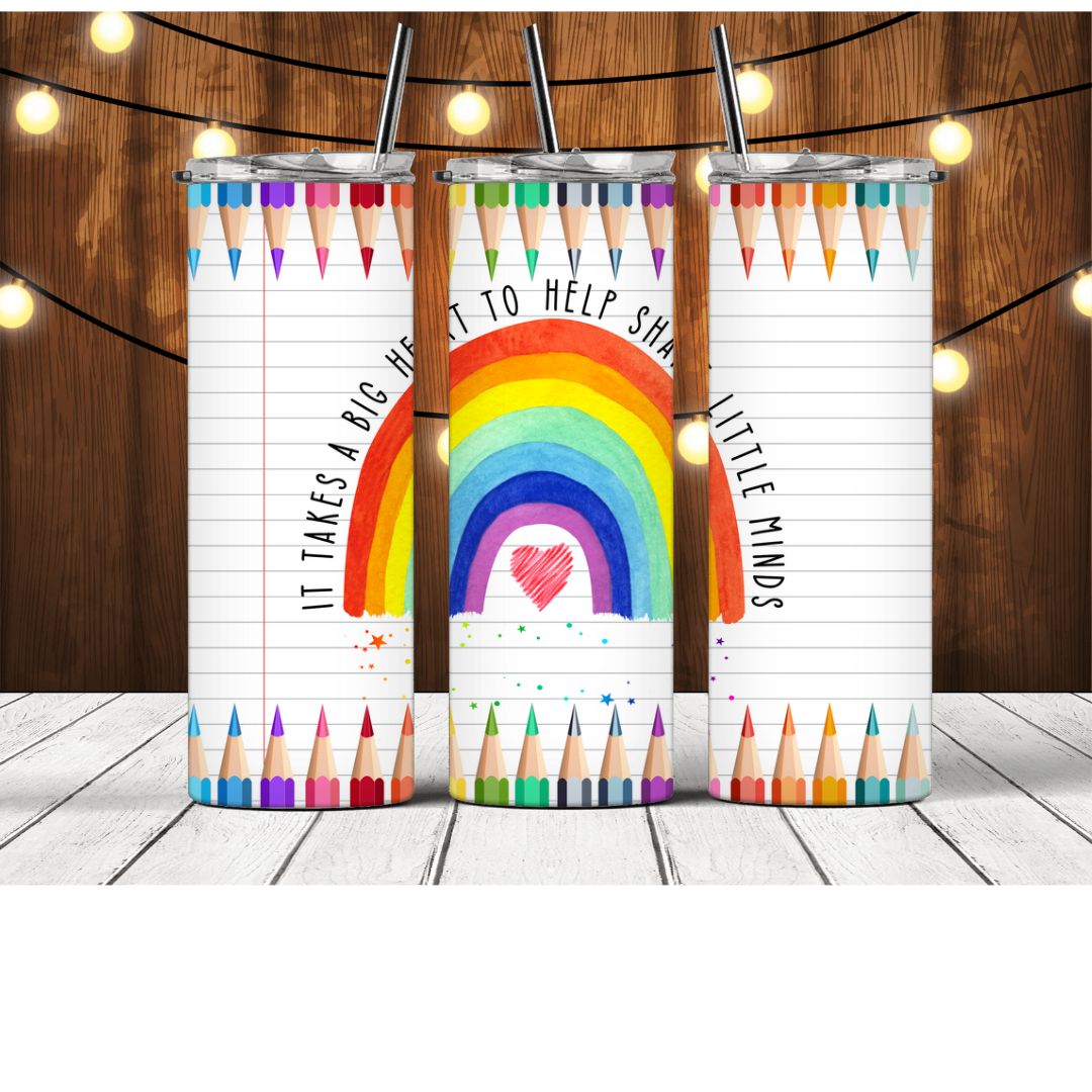 Teacher Rainbow & Pencils Tumbler