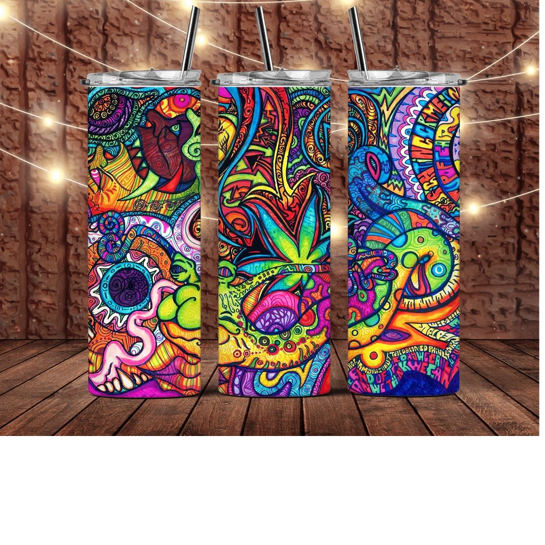 Colorful Groovy Pattern Tumbler