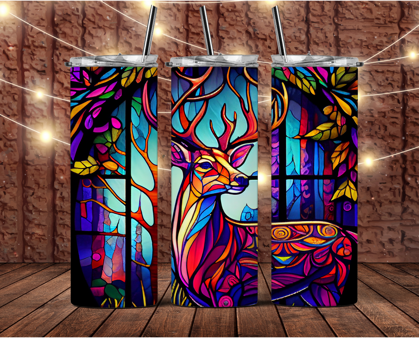 Stain Glass Buck Tumbler