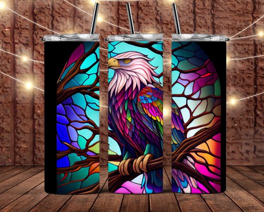 Stain Glass Eagle Tumbler