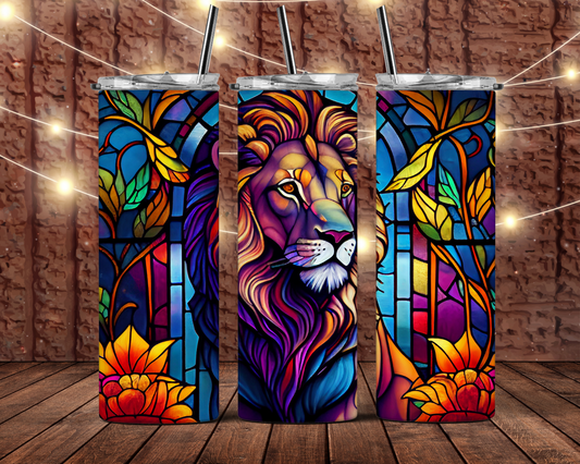 Stain Glass Lion Tumbler