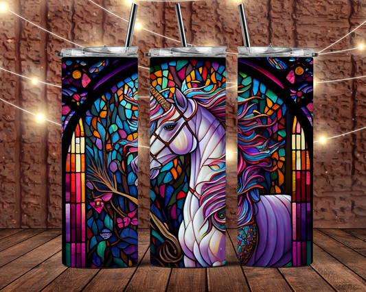 Stain Glass Unicorn Tumbler